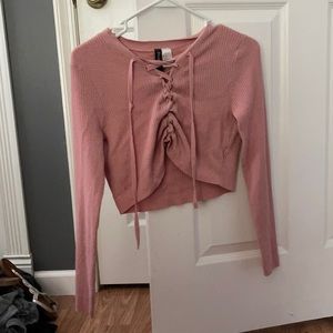 Divided Cross String Crop-Top